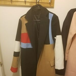 Large multicolor camel Trench coat